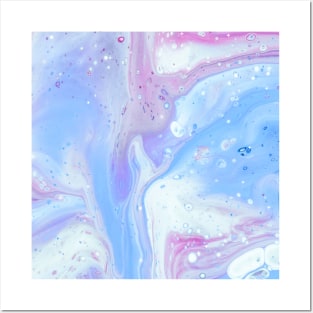 Pastel blue fluid abstract Pastel blue fluid abstract Posters and Art